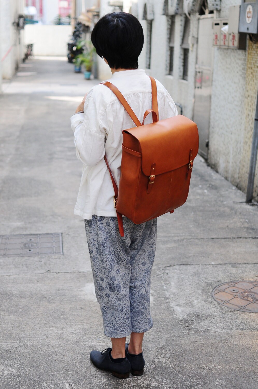 stitched backpack