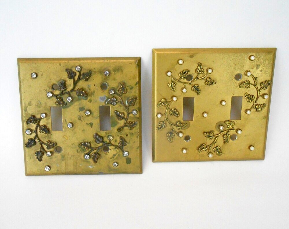 Vintage light switch cover plates hollywood regency switch