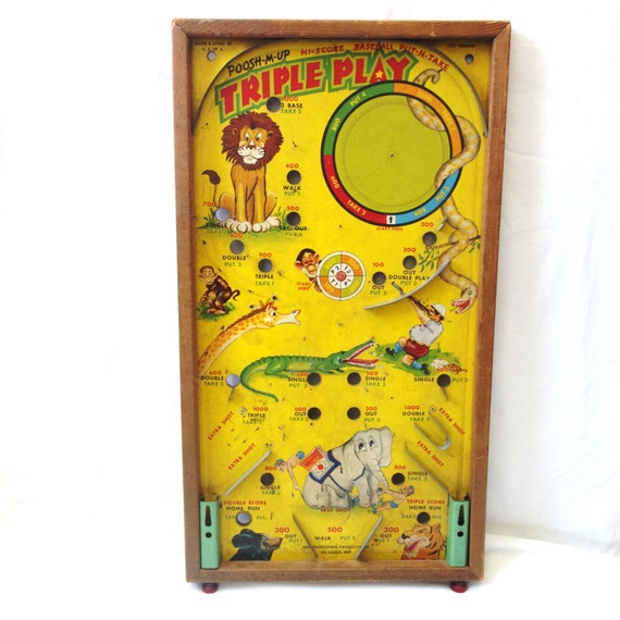 SALE Vintage Triple Play Pinball Board Vintage game Game
