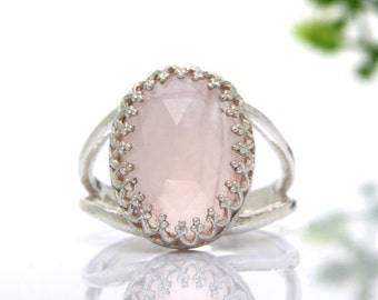 Rose quartz ring,love ring,love gemstone ring,pink quartz ring,sterling silver ring,girlfriend ring,love jewelry