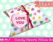 INSTANT DOWNLOAD - Candy Hearts Pillow Box - Valentine day - st valentine - Printable Favor Box - Paper Art by Marlene Campos Il_170x135
