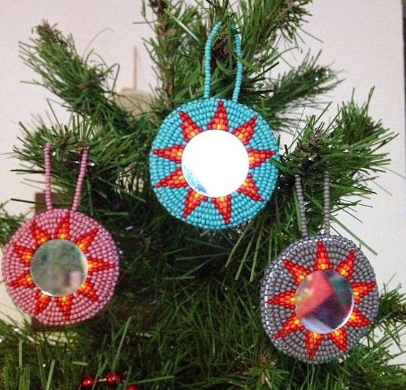 Items similar to Native Beaded Christmas Tree Ornament on Etsy
