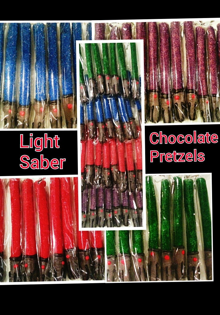 Star Wars party favors Lightsabers chocolate pretzels 12 star