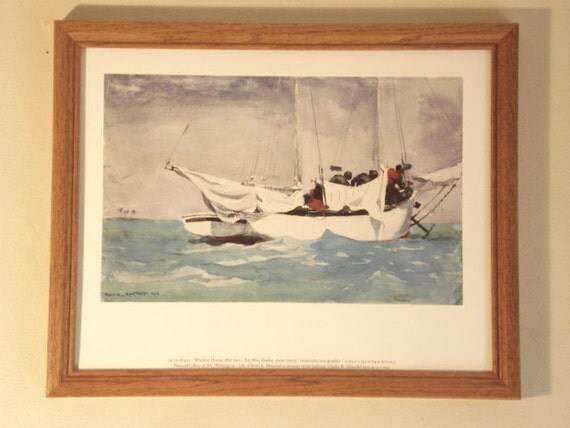 Lithograph Key West Hauling Anchor Winslow Homer