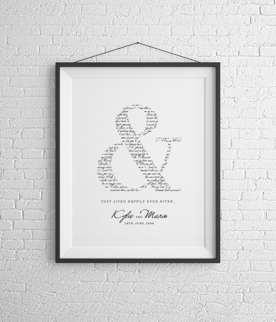 PRINTABLE Ampersand Wedding Vows Customised Keepsake Print for Newlyweds & Anniversaries Il_570xn