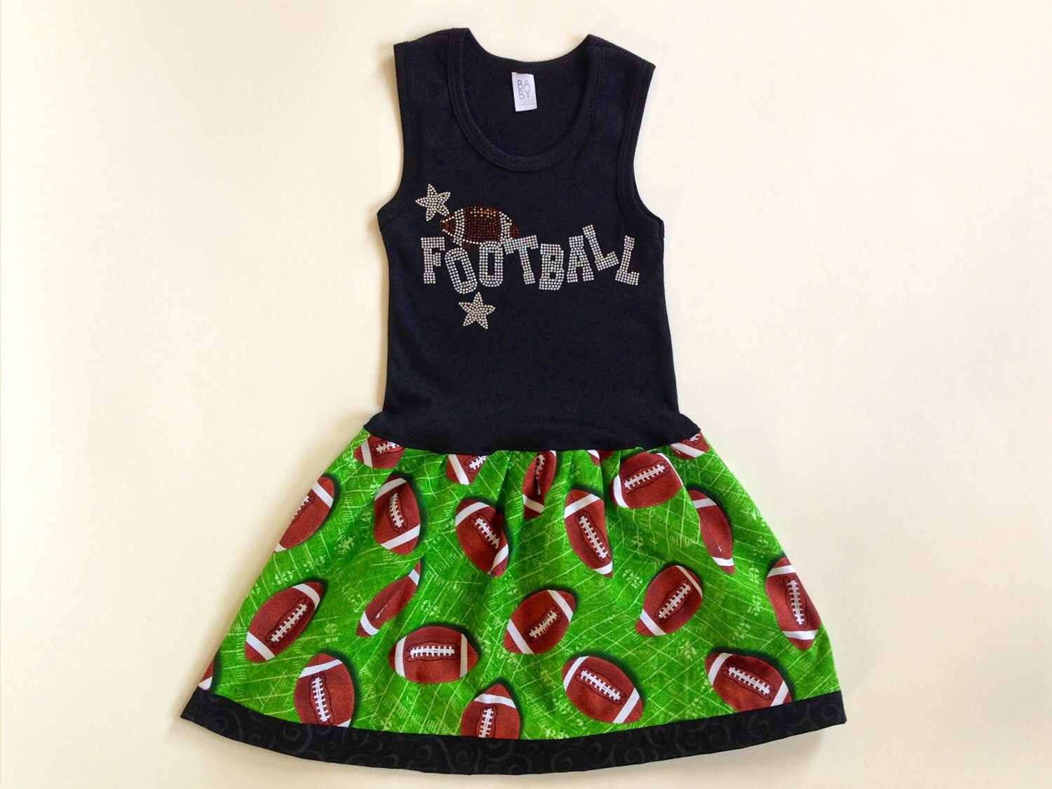 Girls Football Dress Girls Dresses Football by BabyThreadsByLiz