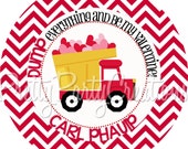 HEARTS TRUCK Valentine 3 or 2 inch favor tags - You Print Il_170x135