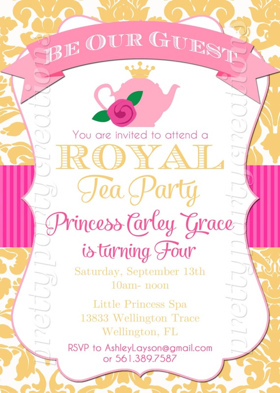Princess Tea Party Invitations Printables 6