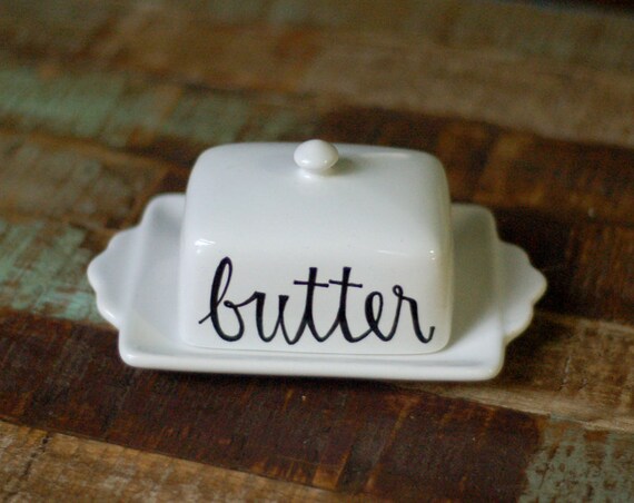 hand painted butter dish script font shabby chic kitchen hand painted butter dish script font shabby chic kitchen