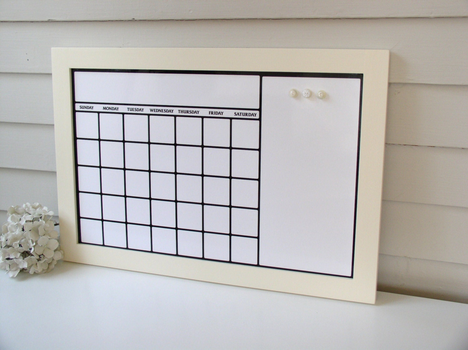 Dry Erase Calendar Organizer with Our Handmade Solid Wood