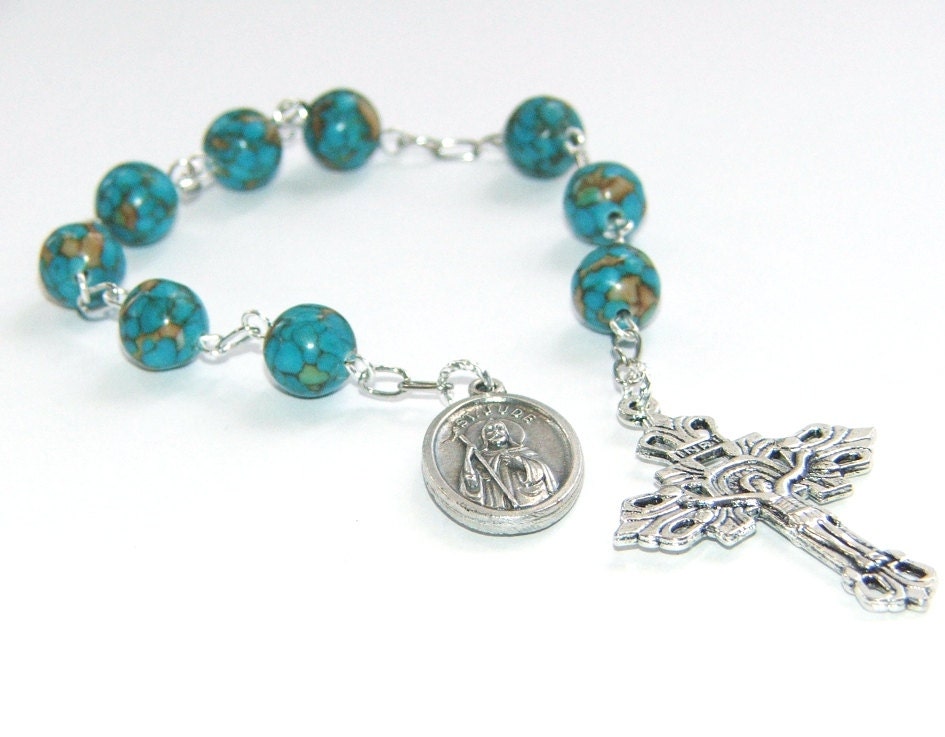 Saint Jude Chaplet St Jude Rosary Prayer Beads Pocket Rosary