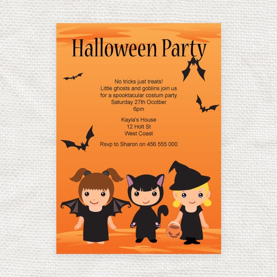 Items similar to printable halloween  party invitation  