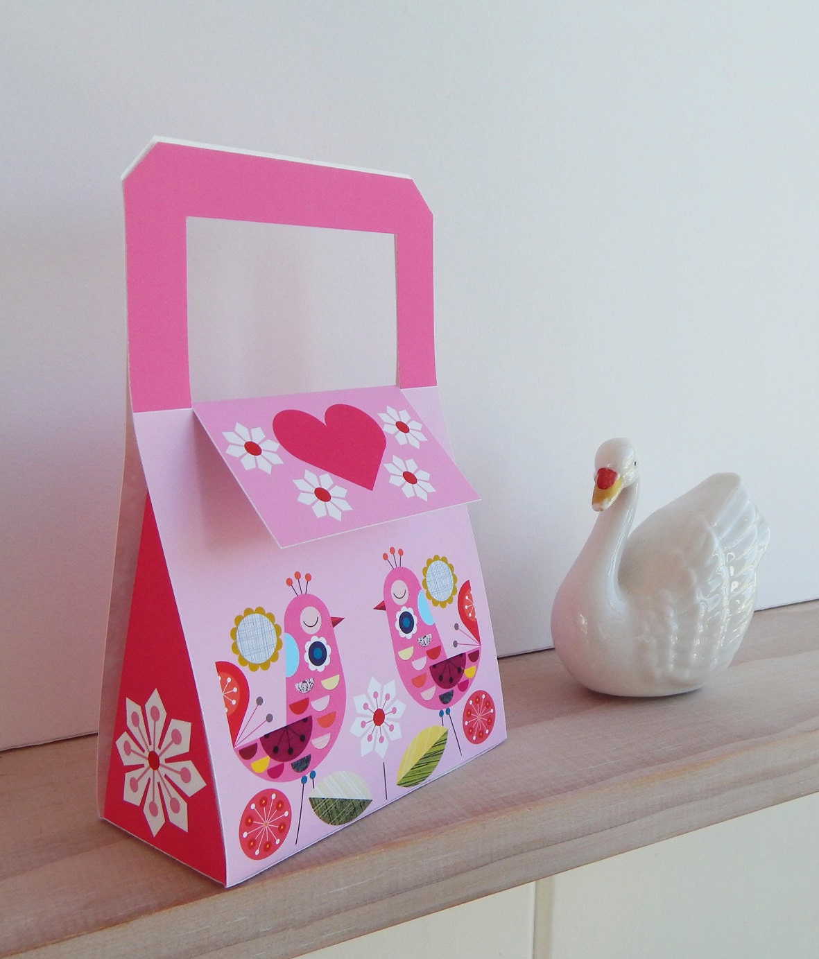 Pretty pink printable gift bag by EllenGiggenbach on Etsy