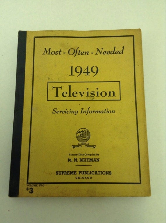 Items similar to 1949 Television a Repair Manual on Etsy