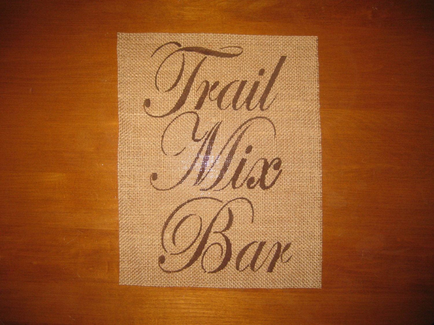 TRAIL MIX BAR 8 x 10 Burlap Wedding Sign Insert Build
