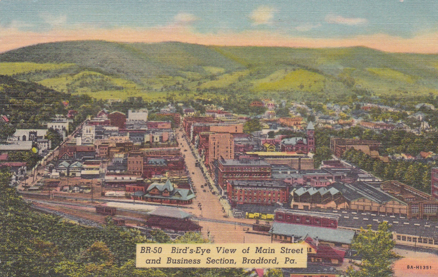 Bradford Pennsylvania Main Street Business District Linen