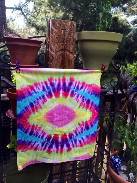 Items similar to Tie Dye Bandana, Hippie Room Decor, Tie Dye Wall