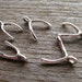 30 Tiny Wishbone Charms 10mm Antiqued Silver