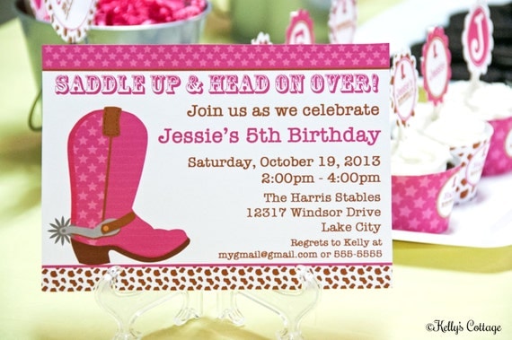Cowgirl Birthday Party Invitation.... Custom, Printable, Digital Il_570xn