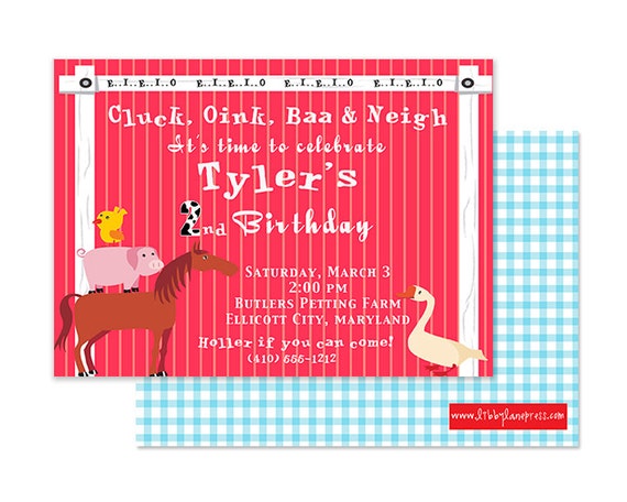 Down on the Farm BARNYARD INVITATION, PRINTABLE Il_570xn