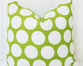 Green Polka Dot Pillow - Premier Prints Green Dandie Dot Pillow - Decorative Pillow Throw Pillow Green White Polka Dot PIllow Cover