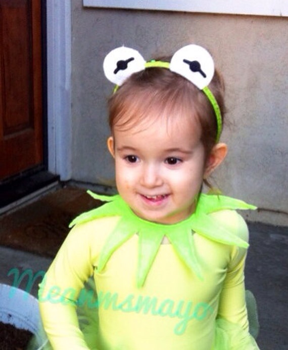 Kermit the Frog Muppet Eyes Green Headband and Point Collar