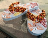 Paracord flip flops - Red, Orange, Yellow butterflies - Child size