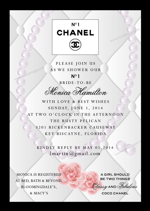 Chanel Inspired Invitations 4