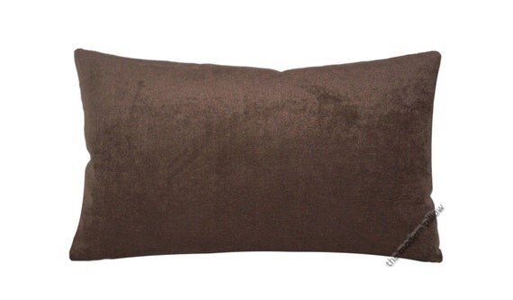 Chocolate Brown Velvet Decorative Throw Pillow by TheModernPillow