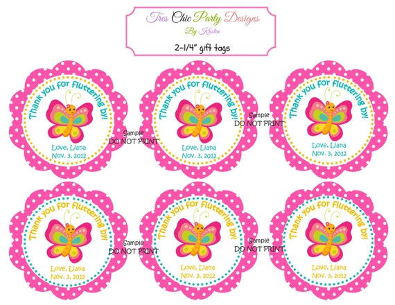 butterfly favor tags butterfly party favor tags party favor