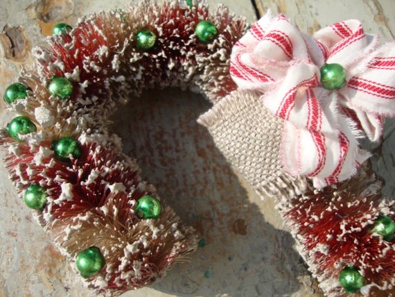 tree frost brush bottle Glass Ornament Candy Brush Bottle Cane with Vintage Mercury Large