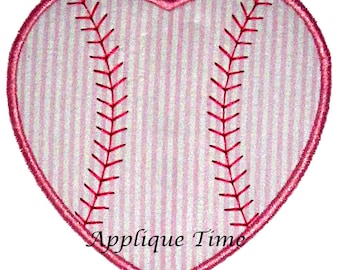Instant Download Baseball Heart Machine Embroidery Applique Design 4x4, 5x7 and 6x10