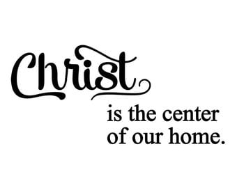 Autocollant Mural Citation Religieuse - "Christ The Center Of Our Home" - Vinyle Décoratif - Neuf
