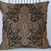 Gold Black Decorative Pillow- 18x18 or 20x20 or 22x22-Black, Brown, Silver, Gold Accent Pillow