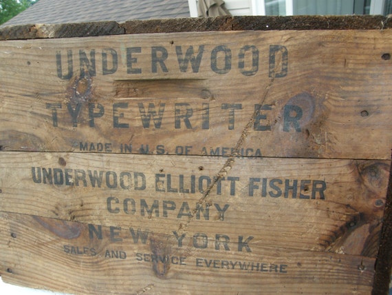 UNDERWOOD TYPEWRITER CRATE///Shipping Box///Elliott