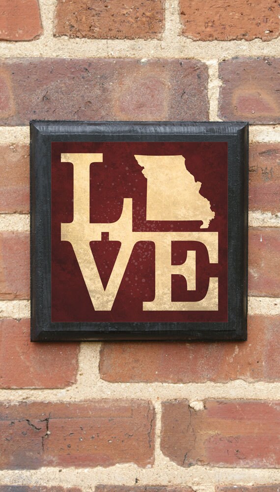 Missouri MO LOVE Wall Art Sign Plaque Gift Present