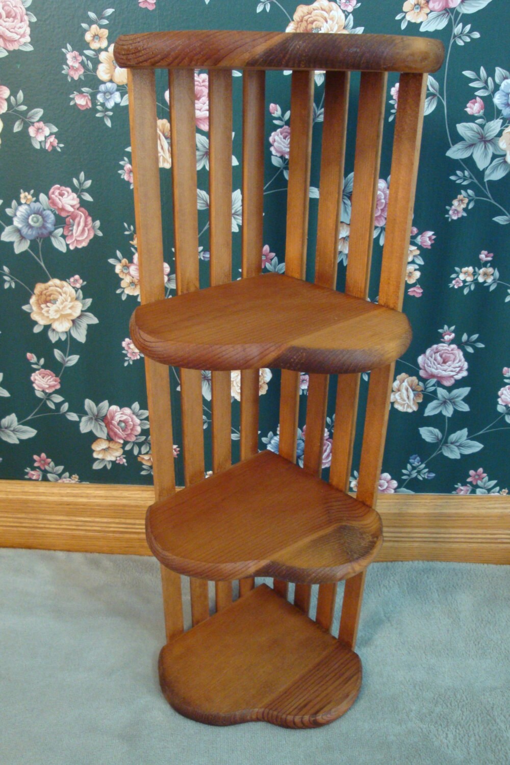 Vintage/Handmade Wooden Pine Freestanding Shelf Unit Haute Juice