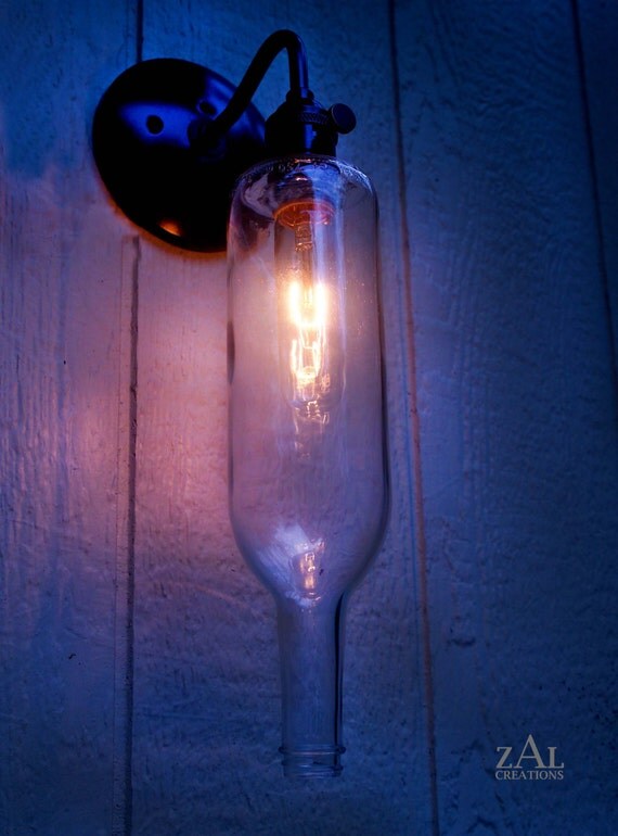 Wall Lamp. Wine / beer bottle Wall Light. Sconce.