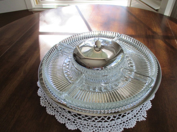 Vintage Lazy Susan Divided Relish Tray by aprilleialoha on Etsy