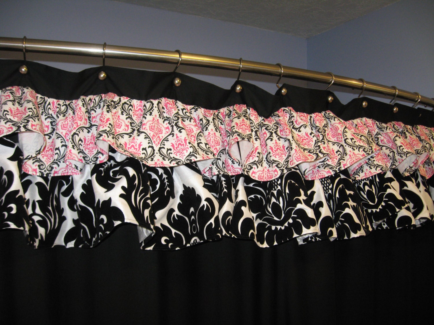 Shower Curtain Cascading Ruffles Custom Designer by CountryRuffles