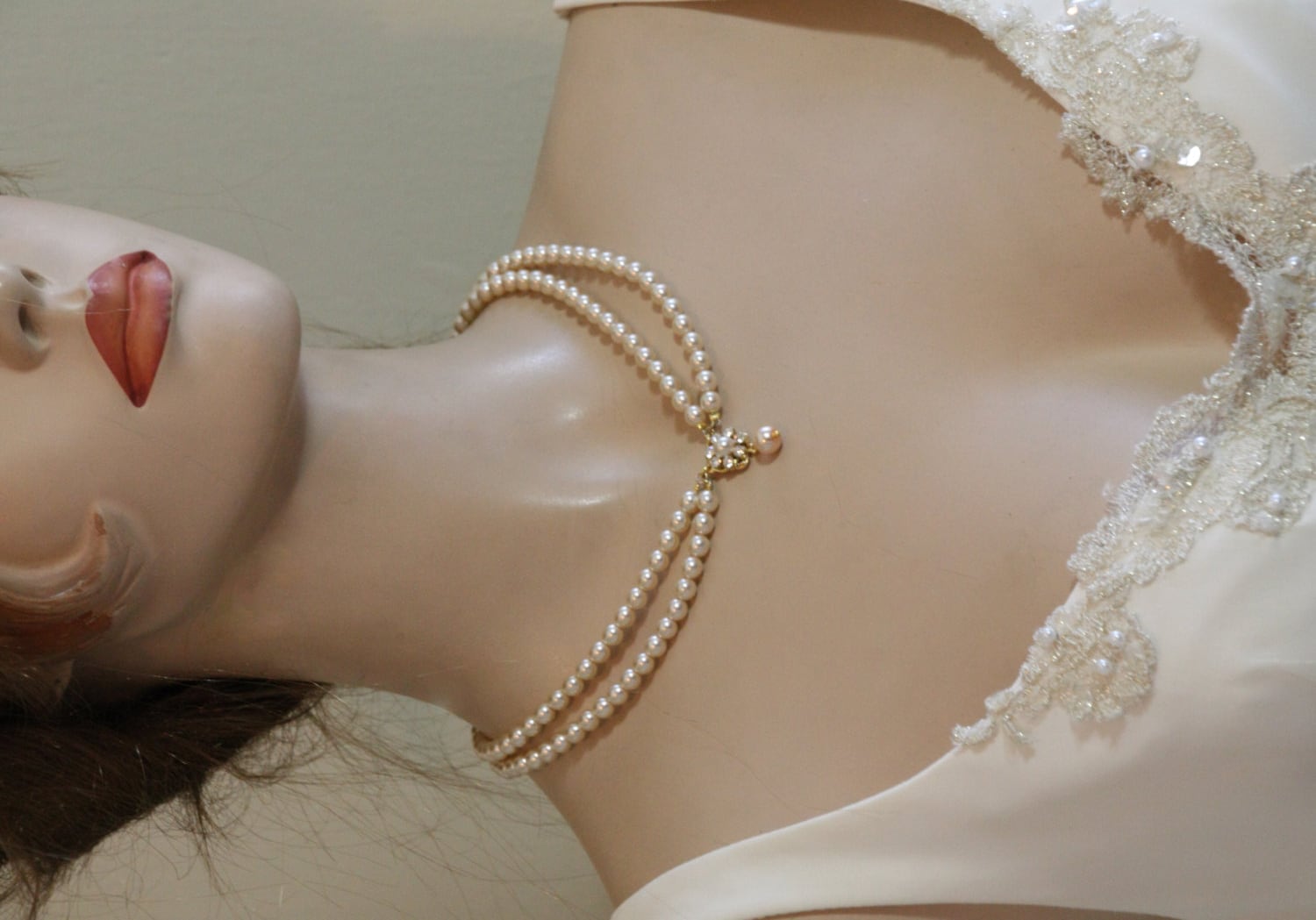 Wedding Dress And Pearl Necklace 2