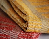 Handwoven Tea or Kitchen Towel Curry Stone Matchstick Lines