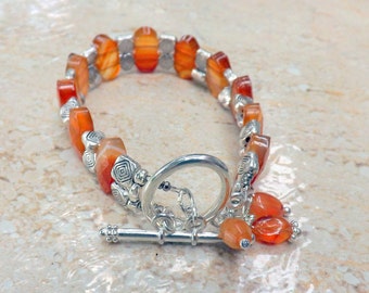 Carnelian Bracelet, Carnelian Bangle Handmade by Lyrisgems