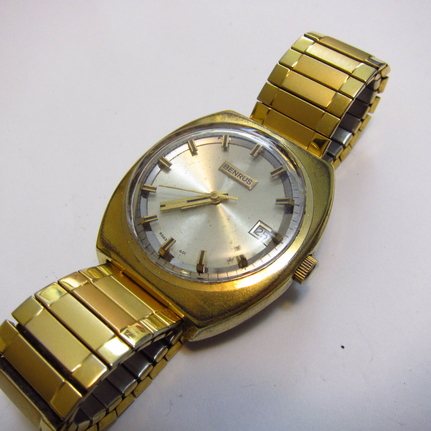 Vintage Mens Benrus Calendar Watch by cjmcnaughton on Etsy