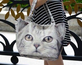 white cat purse