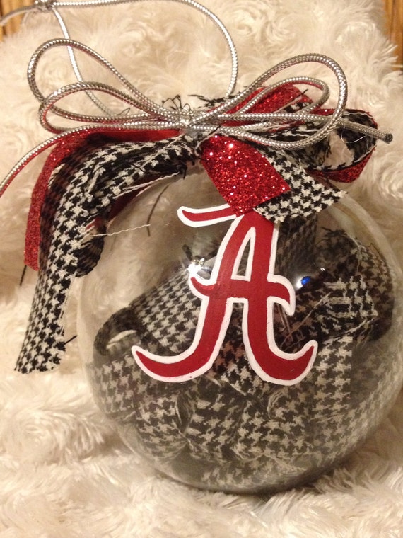 Items similar to Hand Painted Alabama Crimson Tide Houndstooth Christmas Ornament Roll Tide Roll ...