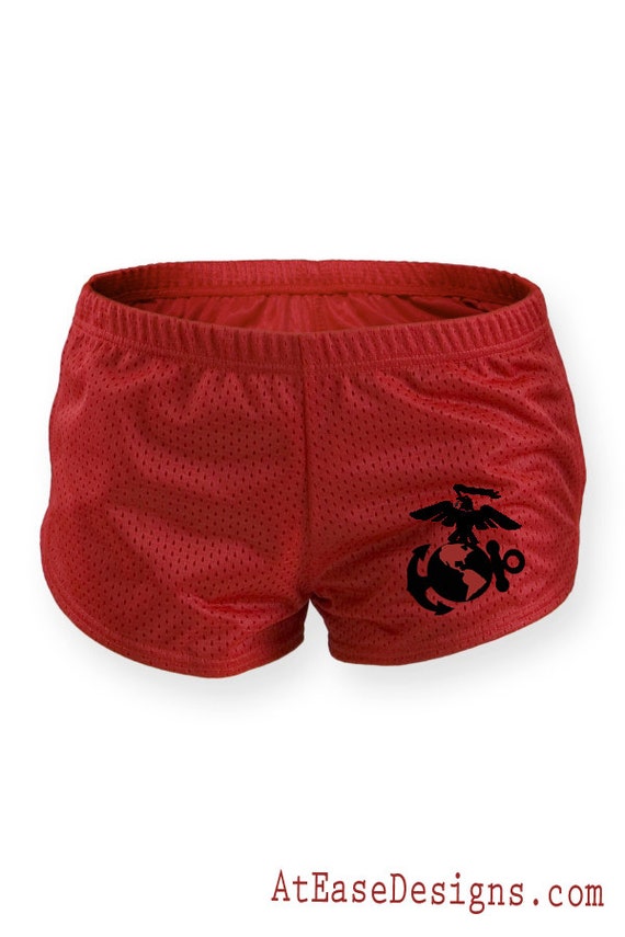 Marine Corps Military logo workout shorts. Milso by AtEaseDesigns