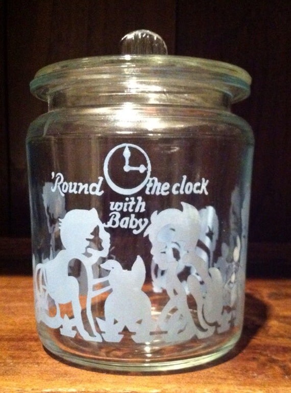 Round the Clock Baby Nursery Jar by BucklesBaublesNBeads on Etsy