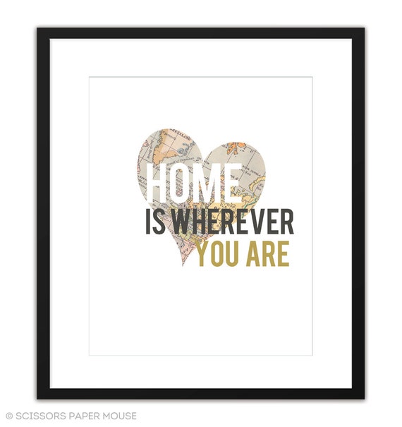 Items similar to Printable Art Home is Wherever You Are 8x10 on Etsy