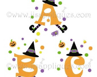 Instant Download - Fonts Halloween Designs Embroidery Font - Witch Decorated Large Capital Letters 5x7, 6x10 hoops